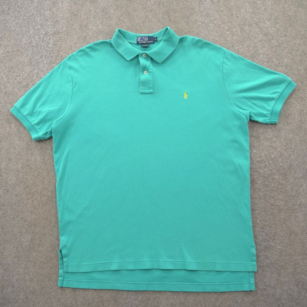 Polo Ralph Lauren Shirt Mens Large Green Pony Logo Golf Cotton